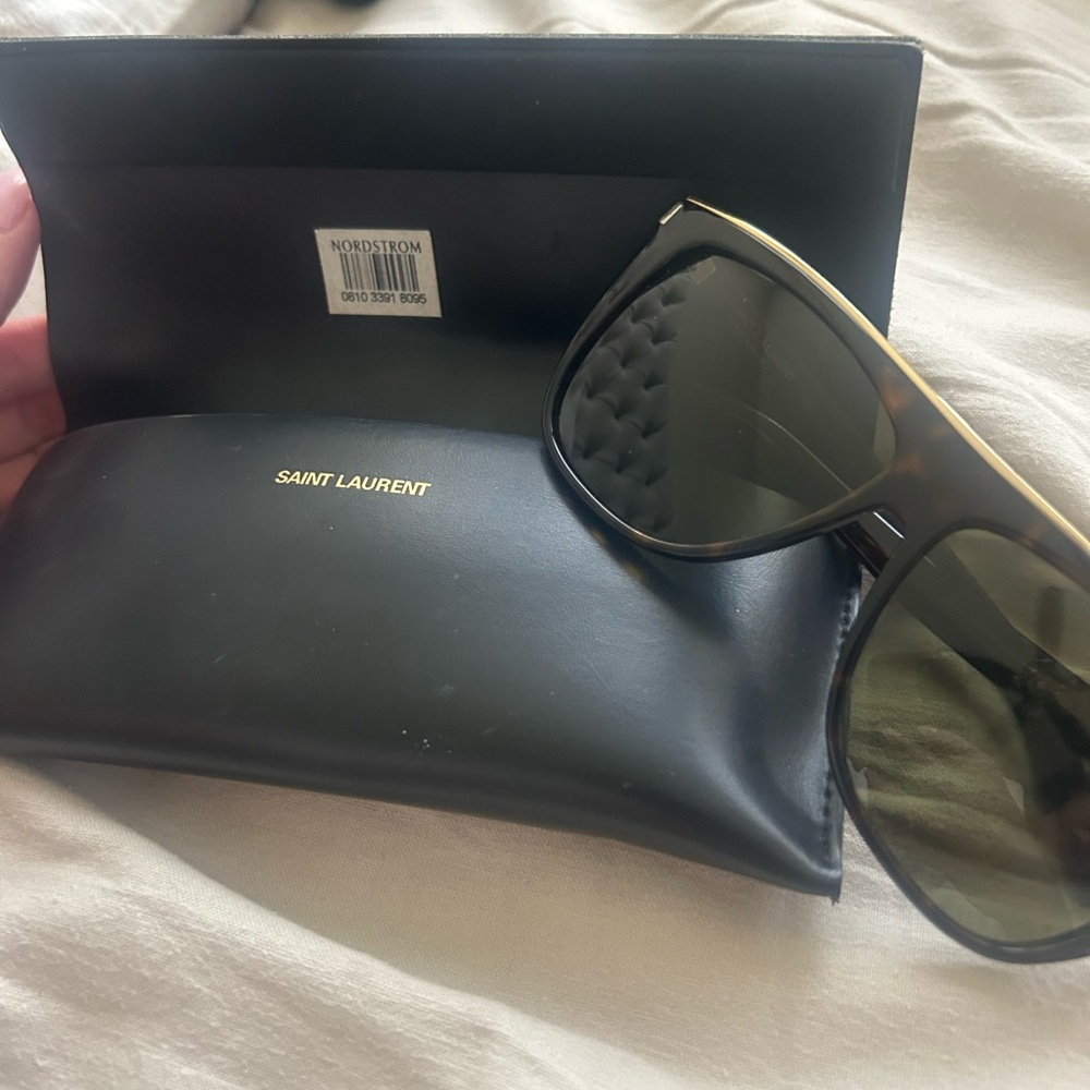 Saint Laurent Brown Sunglasses with Black Accents